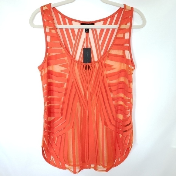 WORTHINGTON Orange Overlay Tank Size M NWT - Picture 1 of 6